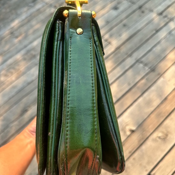 Vintage Marbled Green Faux Leather Crossbody Bag - Picture 4 of 4